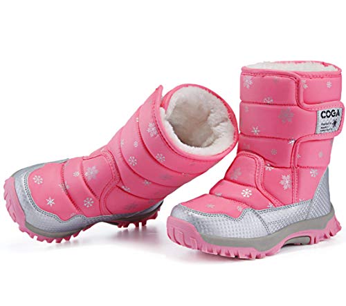 DADAWEN Girls Boys Snow Boots Winter Outdoor Waterproof Slip Resistant Cold Weather Shoes (Toddler/Little Kid/Big Kid)3