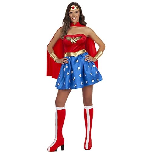 Funidelia | Disfraz de Wonder Woman sexy para mujer Mujer Maravilla, Superhéroes, DC Comics - Disfraz para adultos y divertidos accesorios para Fiestas, Carnaval y Halloween - Talla XS - Rojo