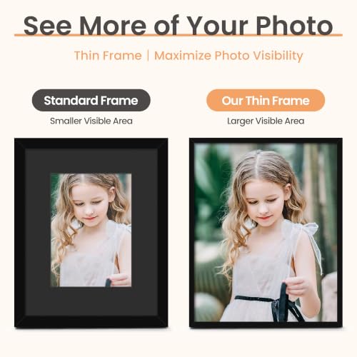 Image of upsimples 5x7 Picture Frame Glass, Thin Border, Black Photo Frames, 3 Pack | Small Picture Frames, Fit 5 x 7 Photos for Family, Baby, Wall and Tabletop Display, Home Decor for Mother's Day, Christmas