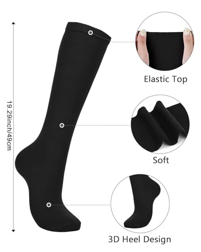 Image of Century Star Knee High Socks for Women Long Tube Socks with Stripes | Soft, Skin Friendly And Stretchy, Vibrant Colors Perfect For Daily Wear, Sports, Halloween And Christmas