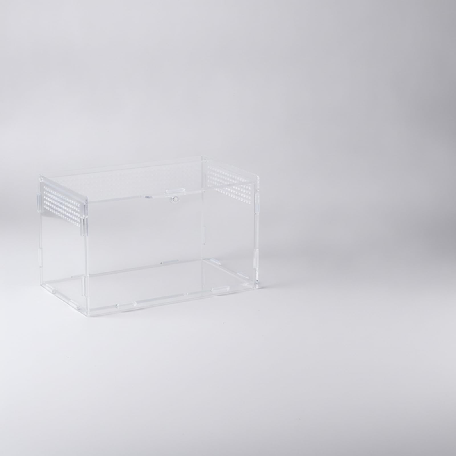 Milageto Terrario in Acrilico Durevole | Salvaspazio, Tecnico in Acrilico per Rettili, Ventilato, Tecnico da Tavolo per Piccoli Animali, Scrivania, Esposizioni Hobby, 20x20x13cm