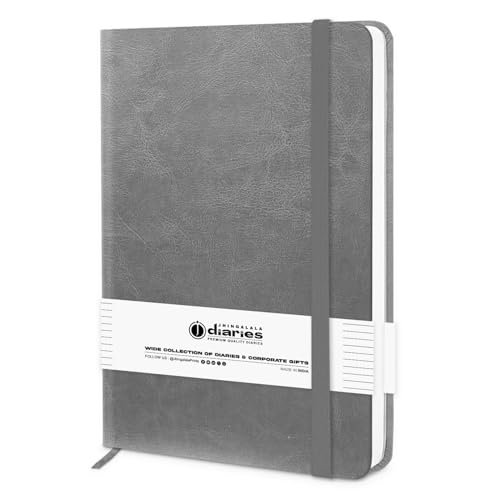 Image of Jhingalala Diaries - Hardbound Leather Cover Pocket Size Corporate Executive Diary Notebook I Pocket Diary For Men and Women I A6 Size I 80gsm Paper I 192 Ruled Pages (Grey)