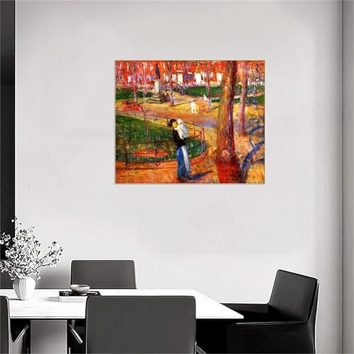 Tableau William Glackens pour mur vide : décoration salon 60x50cm cadre argenté - 2
