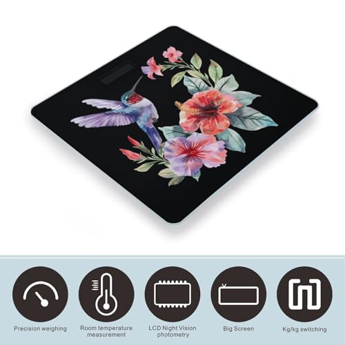 Báscula digital para baño con pantalla LCD y vidrio templado miniatura 3