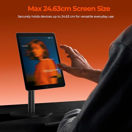 Image of Zebronics Magnetic Mobile & Tablet Holder, 360 Rotation, Multi-Angle Adjustment, Height Adjustable, MagSafe Compatible with Metal Ring, N52 Magnet (MS500)