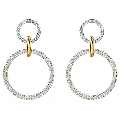 Swarovski Authentic Stone Pierced Hoop Earrings Mix Plated