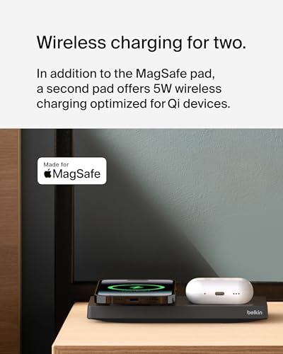 Belkin MagSafe 15W 2 in 1 Wireless Charging Pad, Fast iPhone Charger - image 3