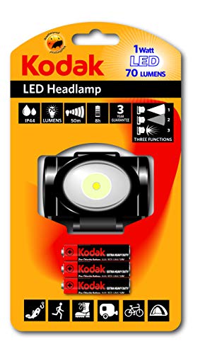 Kodak 30413863 Lampe Frontale 70 LED, Plastique et métal, Noir