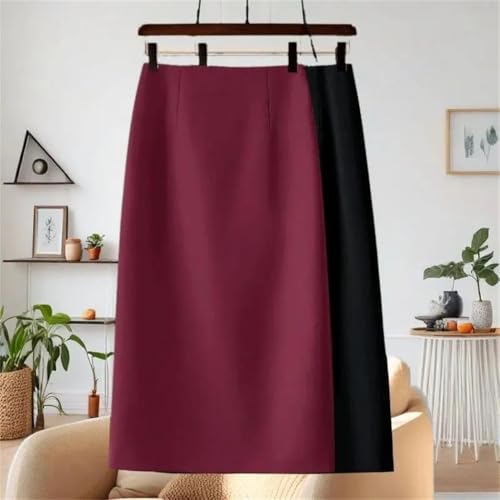 Women’s Half Step Skirt Solid Color Mid Length Elegant Hip Cover Spring Autumn Casual Versatile Skirt2