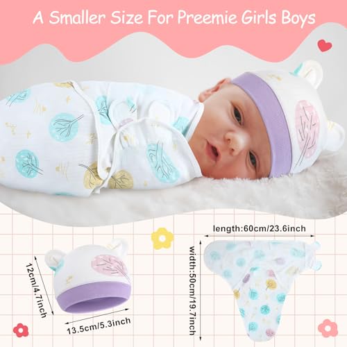 Image of Buryeah 4 Pack Preemie Swaddle Blanket Wrap Set