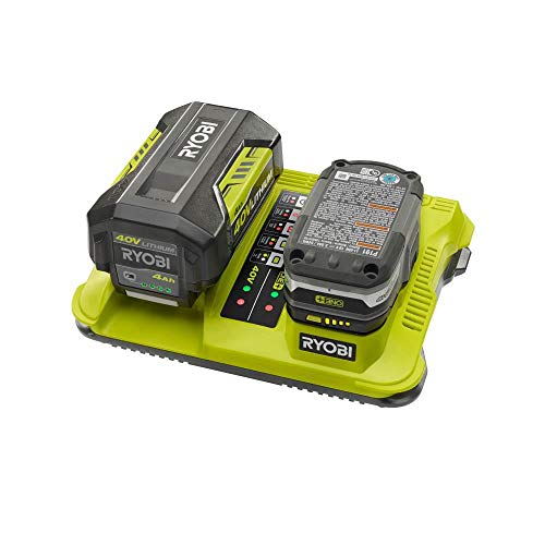 Cargador doble plataforma RYOBI P137 ONE+ compatible con litio de 18V y 40V 3
