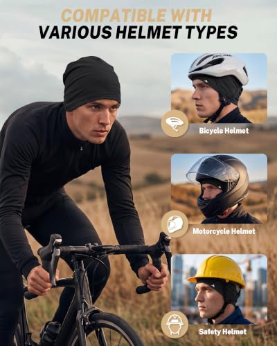 GXCROR Lightweight,Running Skull Cap for Men Women,Breathable Beanie Hat | Quick Drying,Stretch Fit,Skin Friendly,Sweat Absorption,Under Helmet,Cycling,Hiking,Outdoor Work,Machine Washable - image 4
