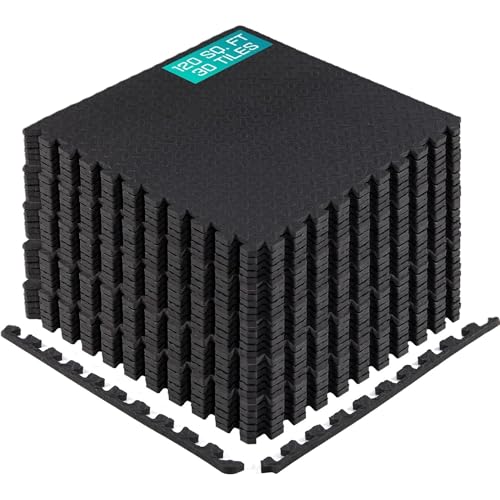 Yes4All EVA Interlocking Mats, Puzzle Floor Tiles, Foam Floor Padding with Border for Furniture,...