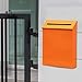 ＫＬＫＣＭＳ Wall Mounted Mailbox Letter Box Modern Decorative Large Capacity Metal Postbox Drop Box for Outside Home Front Door, Orange