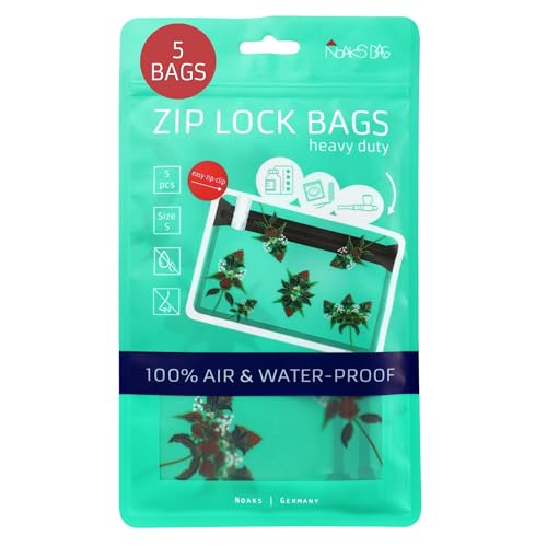 Noaks Bags, Pack de 5, Bolsas impermeables, IPX8, A prueba de aire y olores, Organizador de viaje, Bolsa de viaje