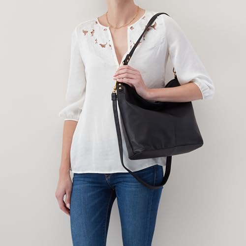 Image of HOBO Pier Leather Shoulder Bag for Women, Convertible to Crossbody