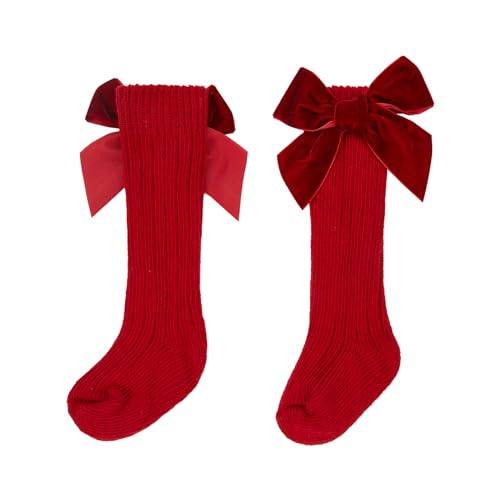 Newborn Baby Boys Girls Socks Toddler Kids Infant Knee High Ribbed Leg Warmer Bow Knot Solid Cotton Tights 0-3Y