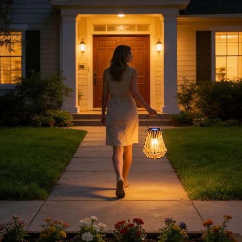 Lanternes solaires lumineuses d'extérieur étanches et éclairage de jardin suspendu