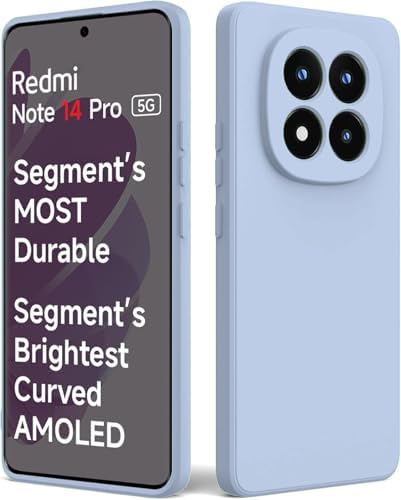 Image of Elzzi Silicon Case Cover Compatible with Mi Redmi Note 14 Pro Back Cover with Upgraded Square Edges for Camera Protection Shockproof Flexible Matte Liquid Silicone Mobile Phone Case - Carolina