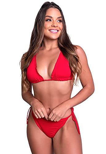 Biquíni Cortininha Ripple Asa Delta Feminino Cintura Alta Moda Praia