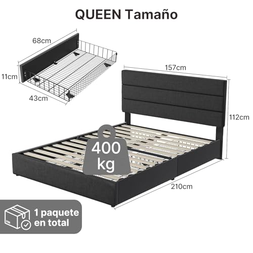 La Mejor Selección de Cama Queen Size Precio de esta semana. 29 Imagen adicional