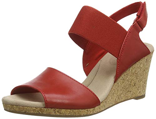Clarks Lafley Lily, Sandalias de Talón Abierto Mujer, Rojo (Red Red), 37 EU
