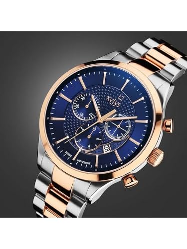 Image of Xylys Quartz Chronograph Blue Dial Two Toned Stainless Steel Strap Watch for Men