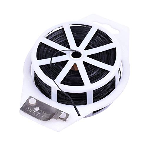 MMBOX – multifunctionele draad, zwart, 100 meter lang, stabiel, met snijder, voor tuinplanten, kabelbinders, gecoate draad