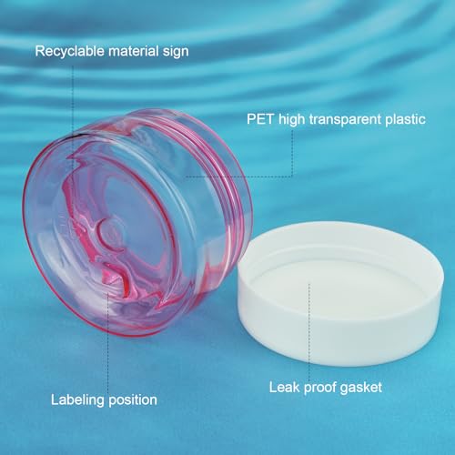 Cosywell Travel Jars Containers Cream Jars for Toiletries TSA Approved 1oz 4 Pack Refillable Cosmetic Containers Leak-proof Plastic Travel Size Containers with Lid for Makeup Cosmetics (4color)3