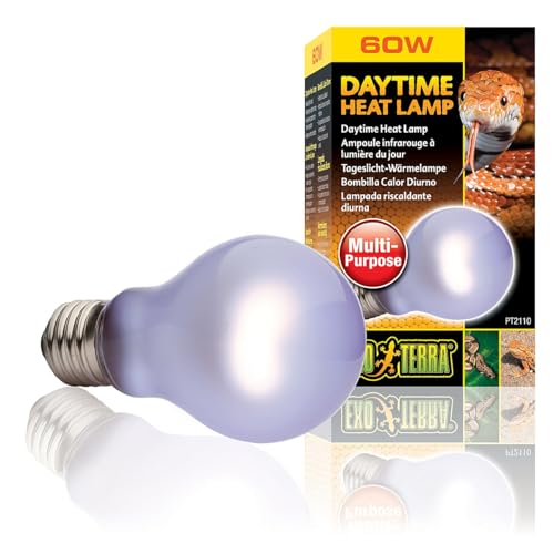 Exo Terra SunGlo Daylight Reptile Heat Bulb A19 60W for Terrariums Natural Sunlight Spectrum Lamp