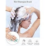 HEETA Scalp Massager Hair Growth, Soft Silicone Scalp Scrubber Shampoo Brush for Exfoliation, Dandruff Removal & Head Massage Stress Relax, Wet & Dry Use for Thick, Thin Hair Care, Wheat Straw Beige - Image 3