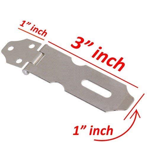 Wideskall® 3\" inch Zinc Plated Swivel Safety Hasp and Staple with Screws (Pack of 10) - Thumbnail 4