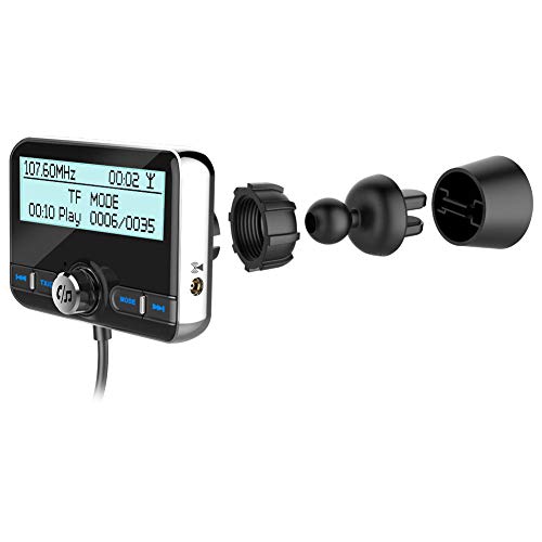 Bluetooth FM Transmitter for Car, Wireless Bluetooth 4.2 in-Car Radio Adapter Car Kit with Handsfree Calling, 2 USB Ports, LED Display, Support TF Card, AUX Output