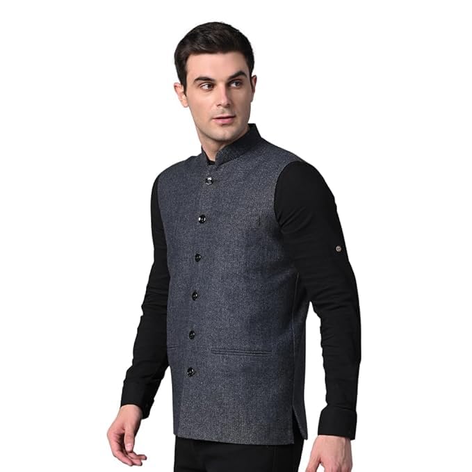 Image of DEIFIC Men's Export-Quality Indian Traditional Nehru Jacket /Waistcoat