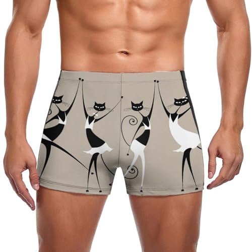Boxer de bain homme chat dansant anti-irritation pour un confort absolu à la plage