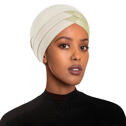 GERINLY Pre-Tied Hair Turban for Black Women, Chemo Caps Headwear Sleep Hat, Solid Color Undercap Lady