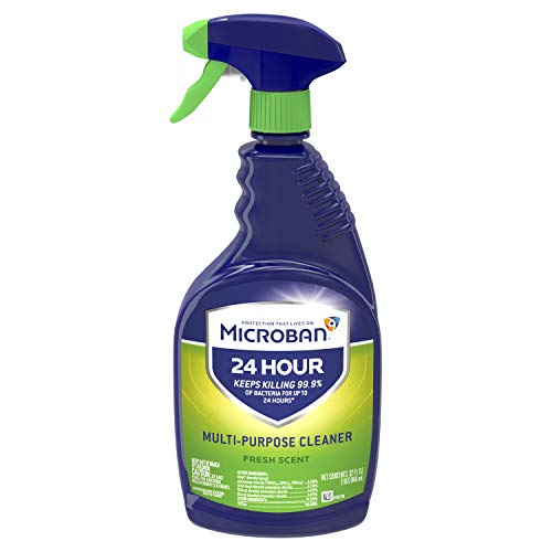 Microban 24 Hour Bathroom Cleaner and Sanitizing Spray, Fresh Scent - 32 Ounce (Pack of 2)2