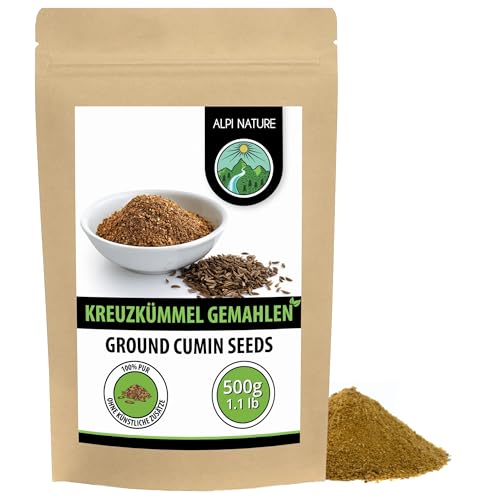 Alpi Nature Kreuzkümmel gemahlen 500g, Kreuzkümmelsamen gemahlen, Kreuzkümmel Pulver zum Kochen