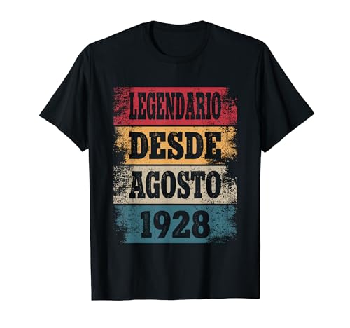 Legendario Desde Agosto 1928 - Cumpleaños 96 Años Camiseta
