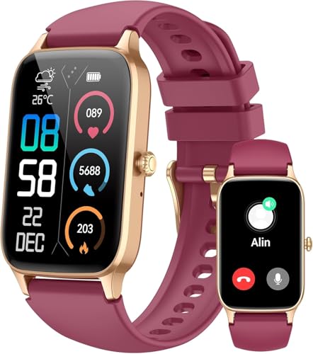 Image of Jugeman Smart Watch for Men Women, 1.57 inch Smartwatch (Answer /Make Call), Fitness Tracker Red