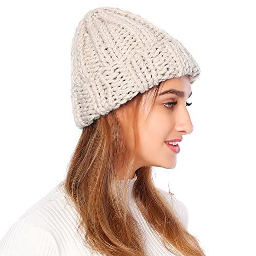 Generisch Conjunto de gorros para niño Gorro de punto de invierno Moda Mujeres Invierno Color sólido Gorro de lana gruesa Simple Hermosa Calidad Gorro de protección auditiva cálido Gorra rojo vino