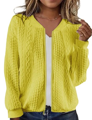 Image of WROLEM Zip Up Sweatshirts for Women Casual Outfits Cardigan Outerwear Trendy Winter Jackets Coat