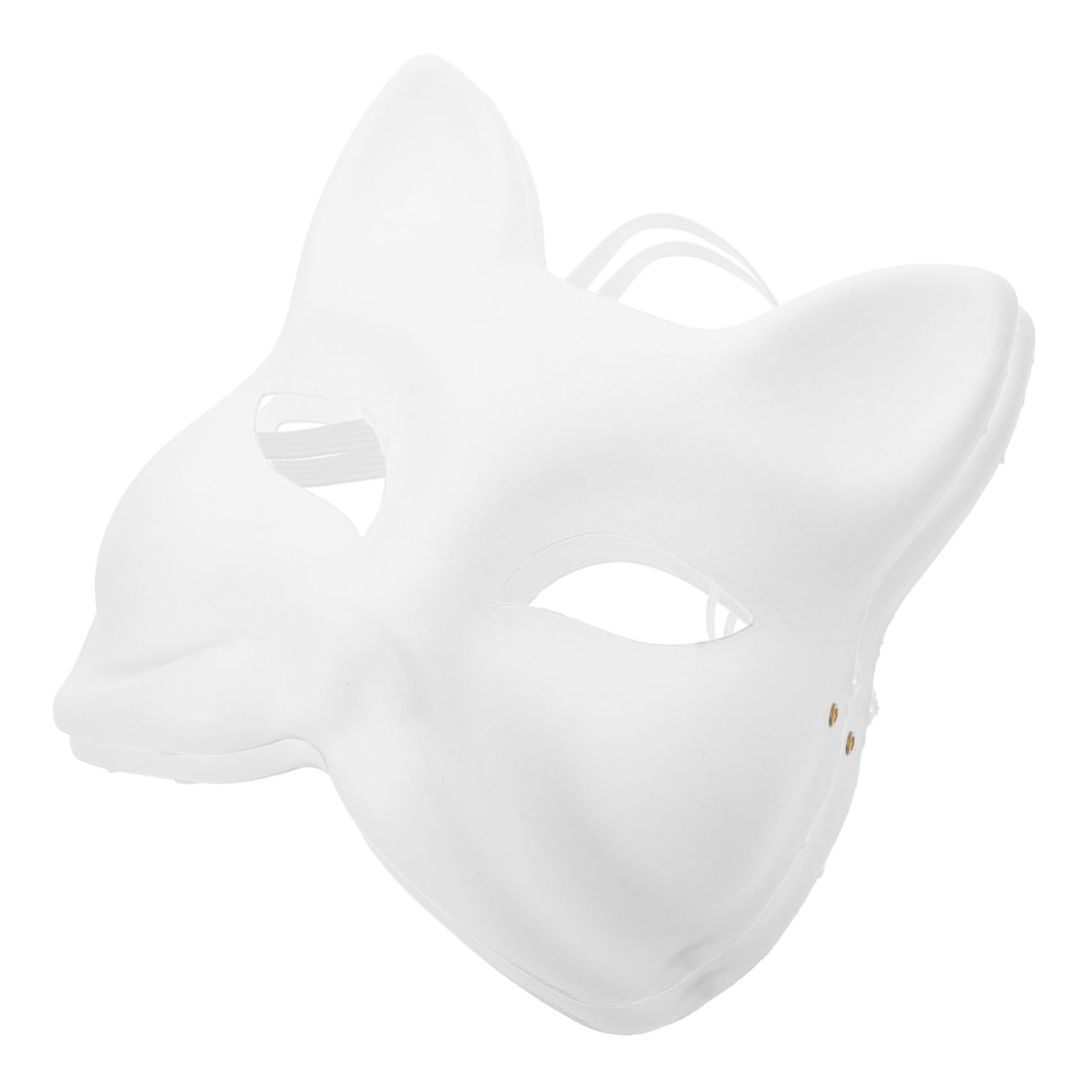 2Pcs Blank Fox Mask DIY Unpainted Masquerade Accessory for Halloween Cosplay Parties Lightweight Comfortable Versatile Craft Mask for Arts Crafts Projects