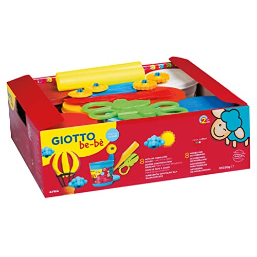 Giotto Be-Bè Pasta Para Jugar 220 G , Schoolpack 8 unidades +Accesorios