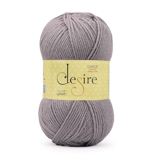 Image of Ganga Acrowools Acrylic Desire Hand Knitting and Crochet Yarn. Pack of 1 Ball - 100Gms. Shade No - (Des49)
