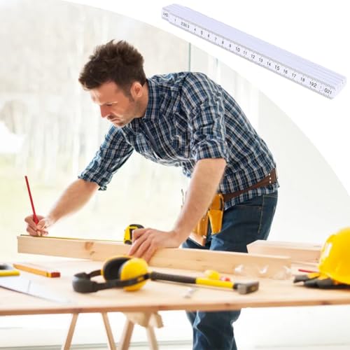 Zollstock, Zollstöcke, Gliedermaßstab, Meterstab, Geeignet für Vielfältige Messaufgaben für Bastler, Heimwerker, Tischler, Handwerker und Architekten, Faltbar, 2M