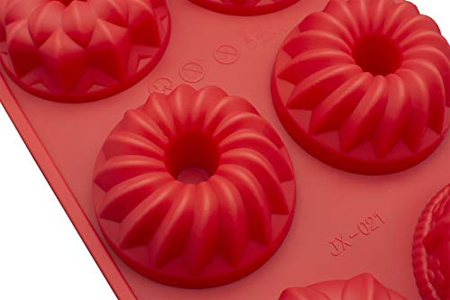 Cherion Silicone Cake Mold, 2.9' Pumpkin Silicone Cake Pan Of 6-Cavity, Silicone Soap Mold, Donut Brownie And Cornbread Mold, Silicone Dessert Molds For Party #TOP3