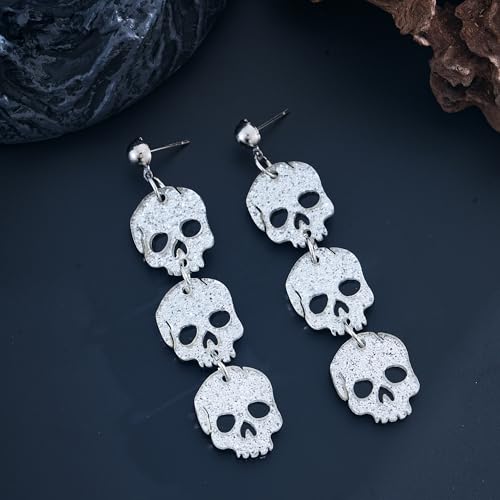 Halloween BOO Ghost Skull Earrings for Women, Gothic Dark Bat Dangle Earrings,Retro Acrylic Cute Lightweight Drop Dangle Earring Jewelry Gifts, Holiday Festive Cosplay Party Decorations Accessories2