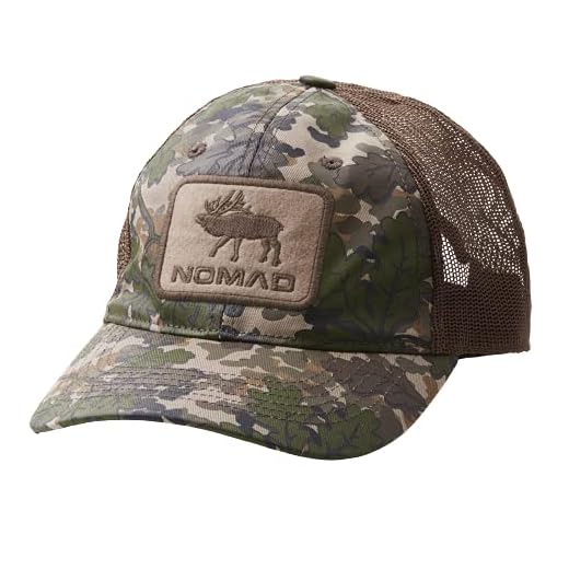 Nomad Men's Standard Camo Hunting W Adjustable Mesh Back Cap, Mud-Elk Patch, One Size