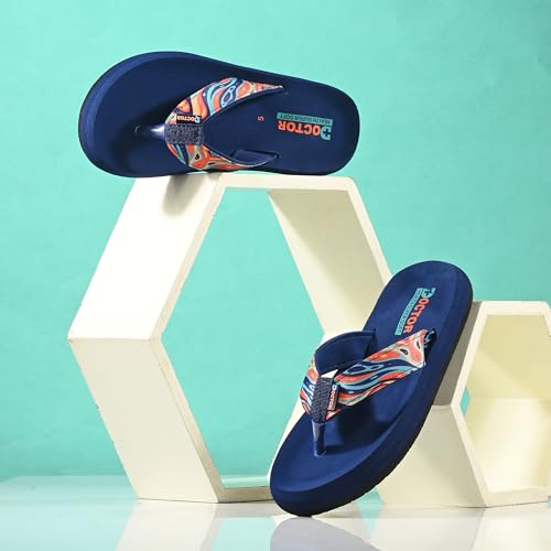 Image of DOCTOR HEALTH SUPER SOFT Women Stylish Printed Flip Flops | Soft Cushioned Everyday Wear Slippers for Women | Lightweight Anti-Slip Casual Thong Sandals